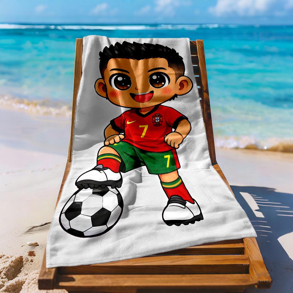 Cristiano Ronaldo Beach Towel High Absorbency Quickdry Comfortable Lightweight Suitable For Swimming Gym Camping Yoga Vacation