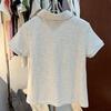 Women's Casual White Button-Up Polo Collar T-Shirt - Summer 2026 Stylish Versatile Short-Sleeved Top