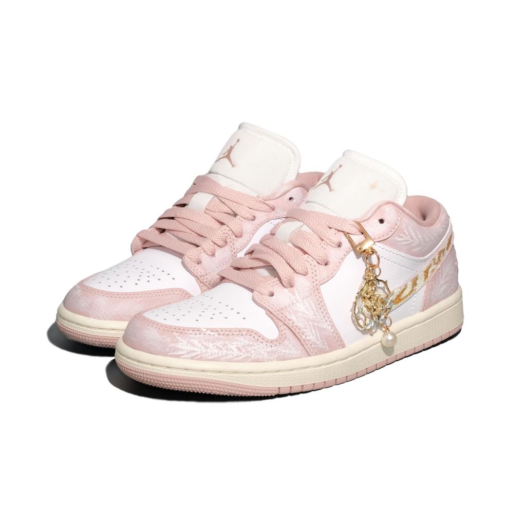 Jordan Air Jordan 1 Low Top Skateboard-Schuhe Damen Gold Rosa DC0774-162(Team1114-)