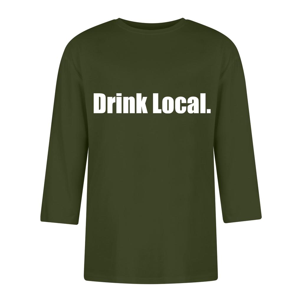 Men's fashionable casual round-neck three-quarter sleeve top T-shirt
