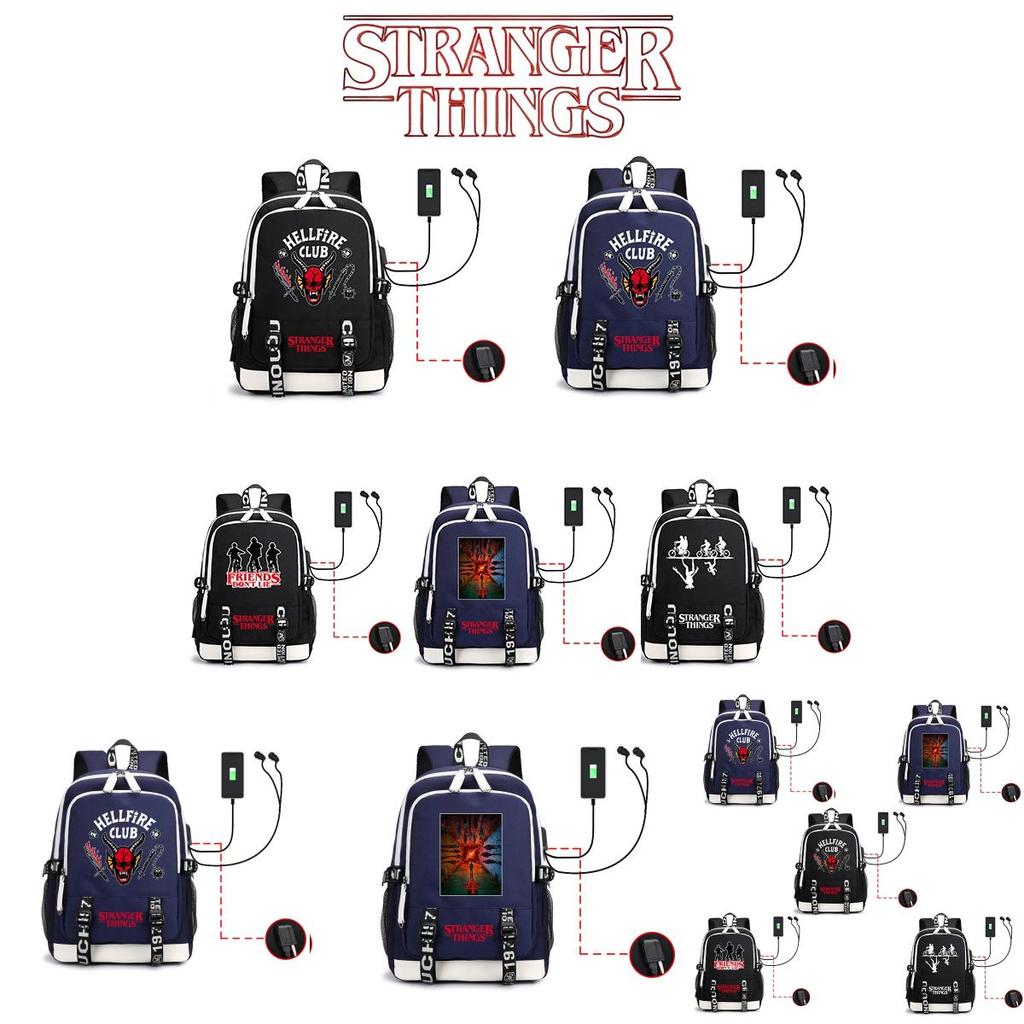 Stranger Things Backpack For Students Lightweight And Durable With Usb Charging