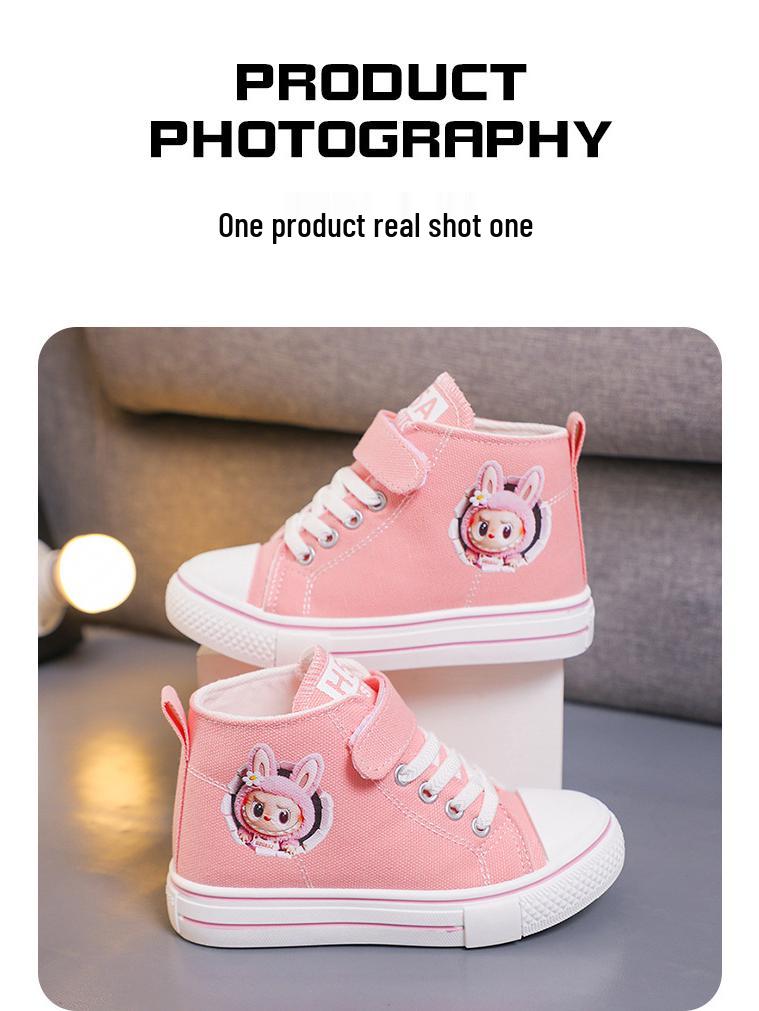 2025 Kids' Korean Style Skate Shoes: Spring/Autumn Cartoon Canvas Sneakers for Boys & Girls