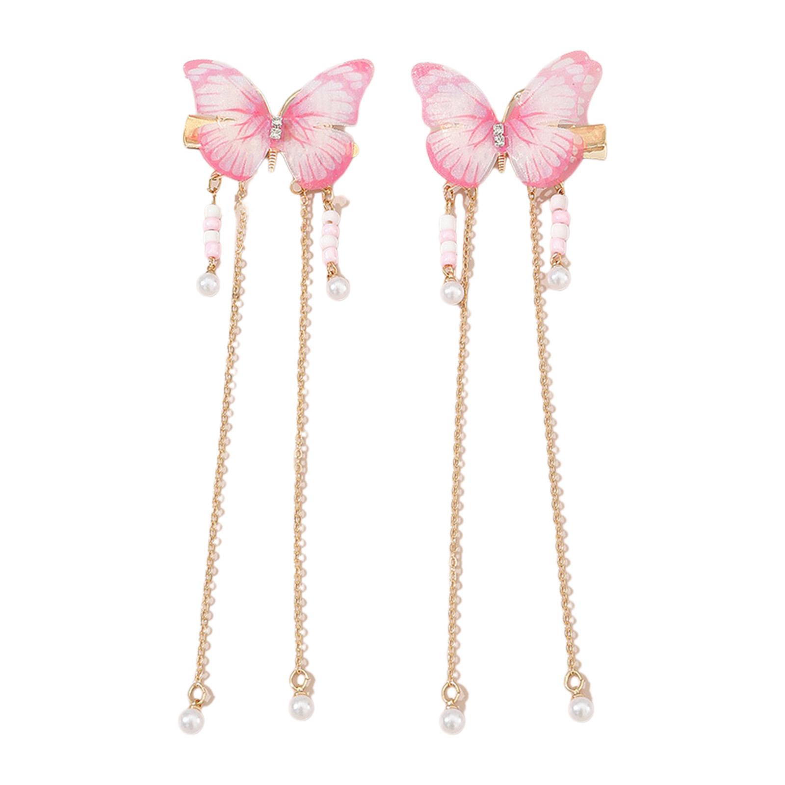 

Vintage Style Pearl Beads Tassels Butterfly Hairpin for Woman Bangs Ponytail Hair Clip Chinese Style Hair Accessories 1