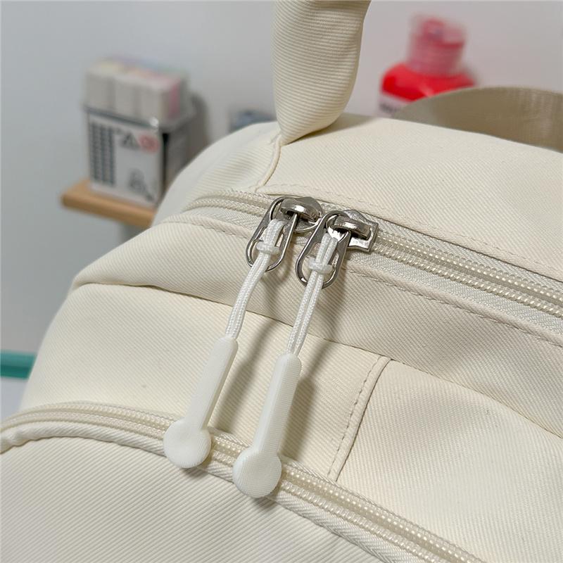Cute Light Blue Backpack with Padded Top Handle Front Zipper Pocket Adjustable Straps Casual School Bag