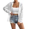 Summer Thin Long-sleeved Hooded Solid Color Coat, Autumn Hooded Shirt, Loose Top