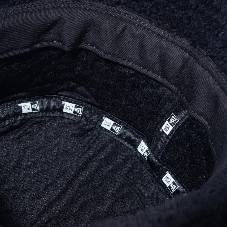 New Era Bucket Mink Solid Size BUCKET01 MINK FLEECE BLK SIL Hat, Fleece, Black, S/M,