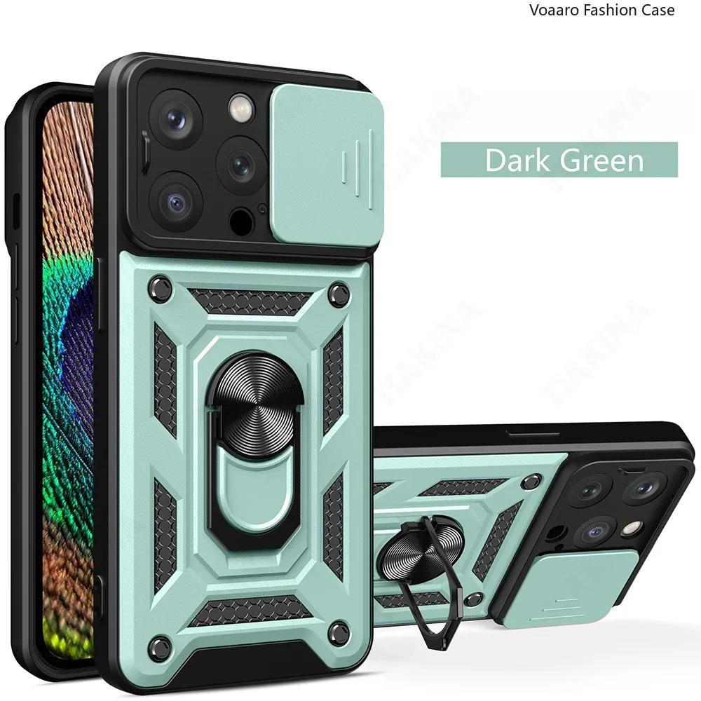 Magnetic Ring Holder Funda for Iphone 16 Pro Max Case for Iphone 16 15 Plus 13 14 Pro Max 12 Mini Case Slide Lens Armor Cover