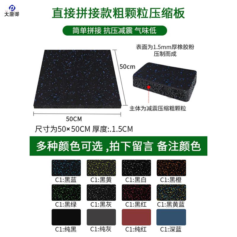 Gym Rubber Shock-Absorbing & Soundproof Floor Mat 50x50cm (1.5cm thick)