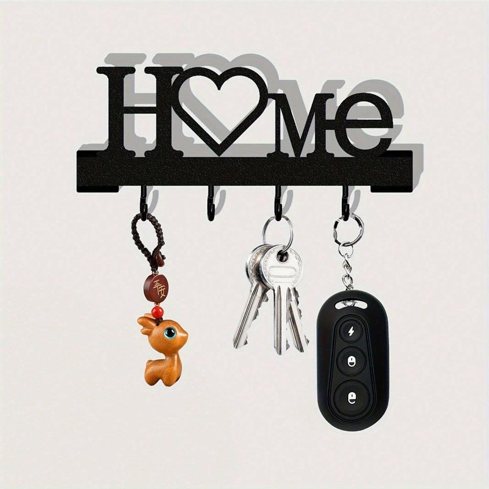 Stylish Metal Key Holder Modern Entryway Organizer No Drill Wall Mount Home Love Design