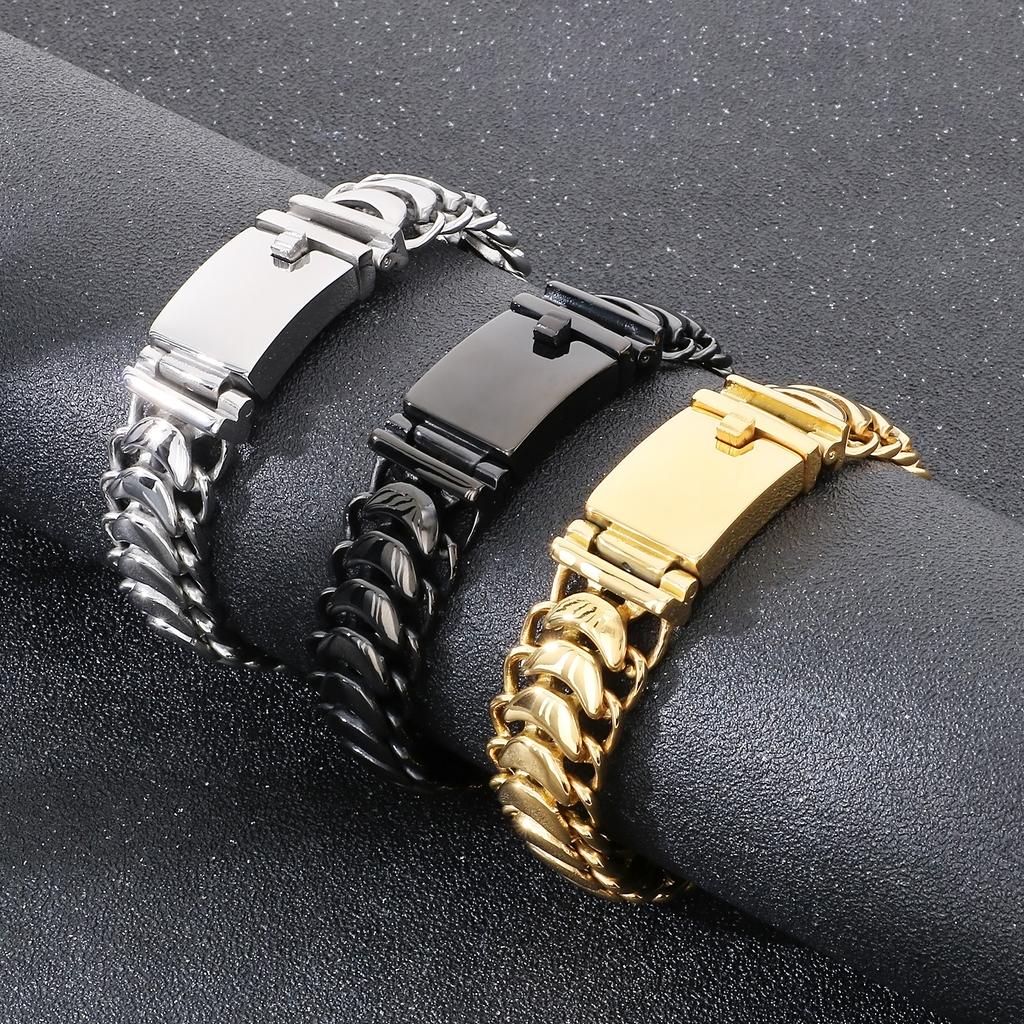 19mm Polished Cast Chain Men's Bracelet - Stainless Steel 316L - KB23390-D
