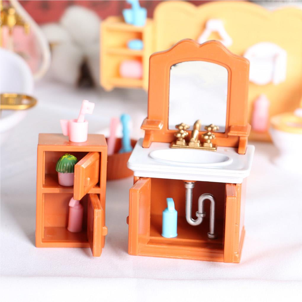 Spielzeugmodelle Mini-Möbel Spielmuster Kinder Subminiatur-Spielzeug Badezimmerszene Set Kugelform