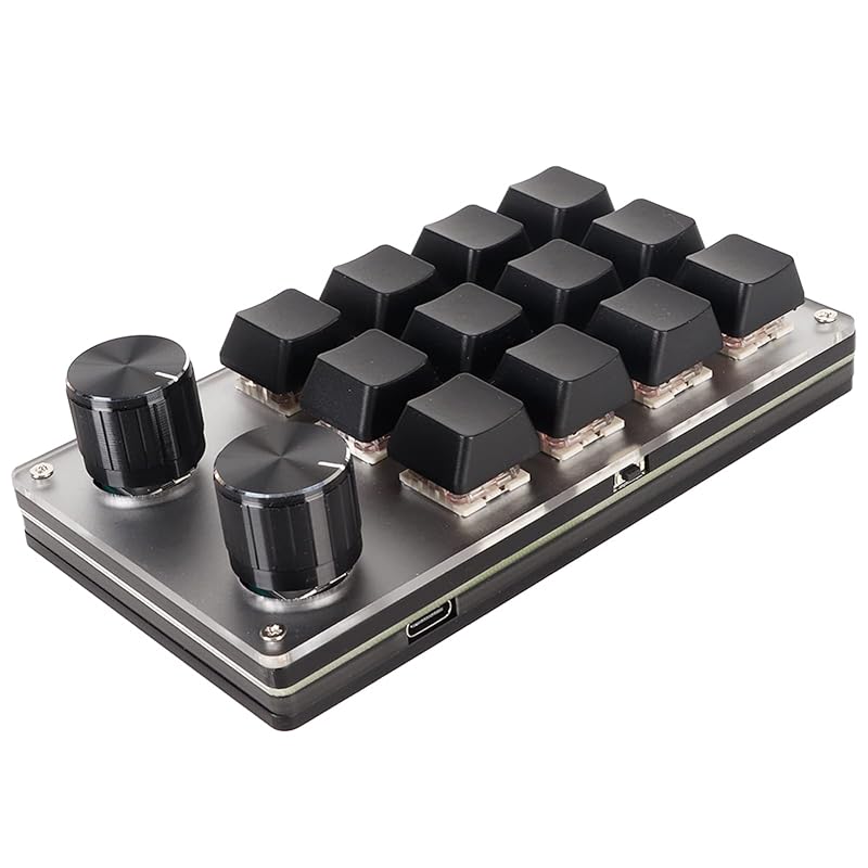 

efficient desktop PC red for workflow switch macro keyboard USB mini keypad (12 key and 2 knob)