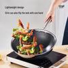 Adneny 32cm 304 Stainless Steel Honeycomb Wok