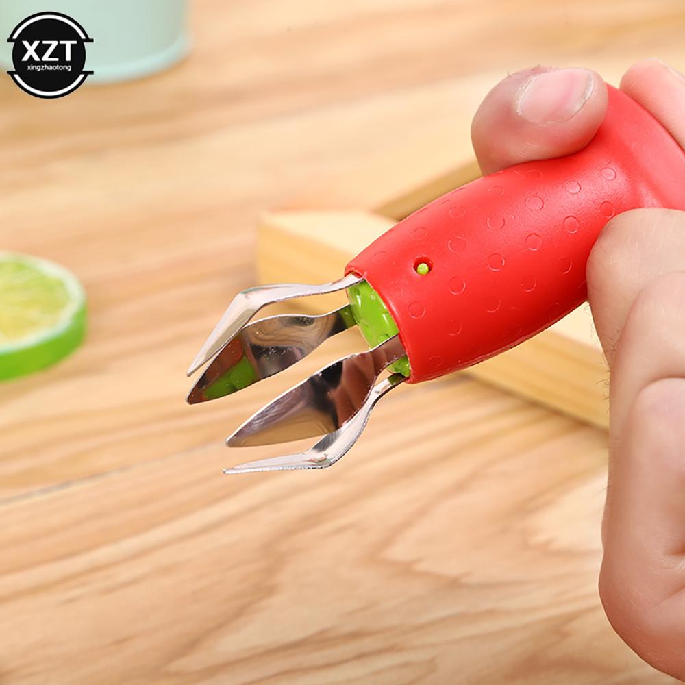 Household Strawberry Huller Creative Fruit Leaf Remover Gadget Tomato Stalks Corers Strawberry Knife Stem Remover Kitchen Tools красный