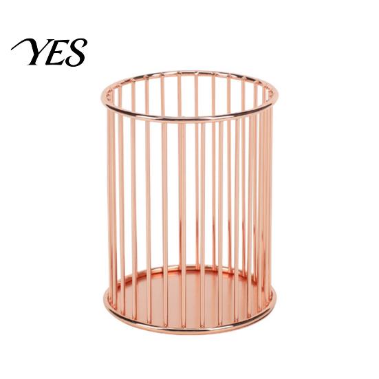 Elegante Porta-Canetas para Escritório Suporte de Metal, Organizador de Mesa Nórdico para Pincéis de Maquiagem, Copo Galvanizado Anti-Ferrugem Cesta de Armazenamento Multifuncional