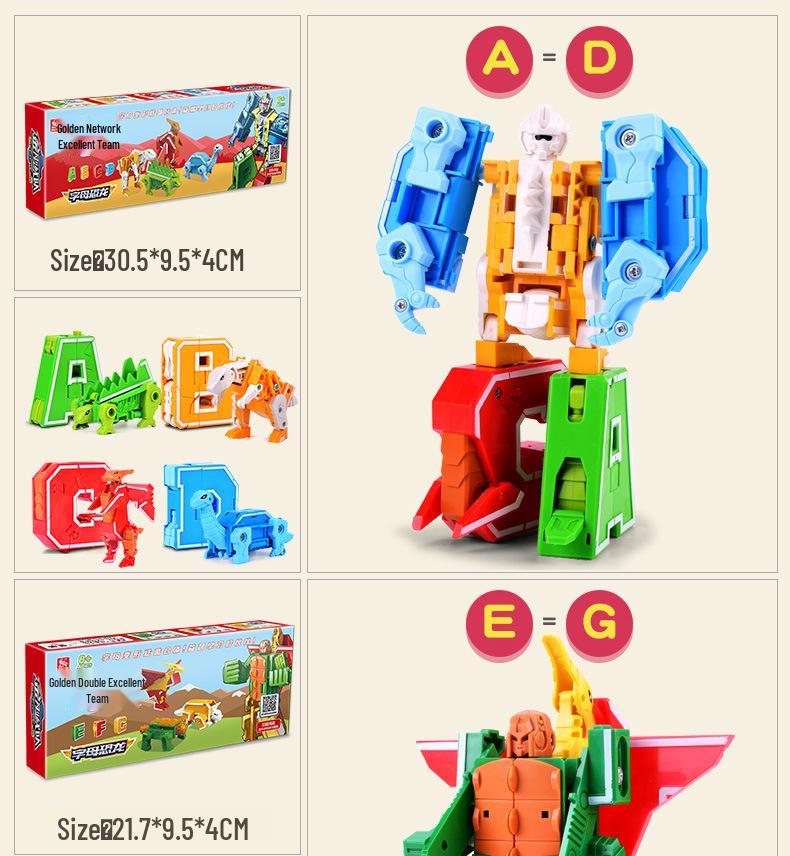 Power Rangers Alphabet & Number Transforming Robot Building Blocks Toy Set for Kids