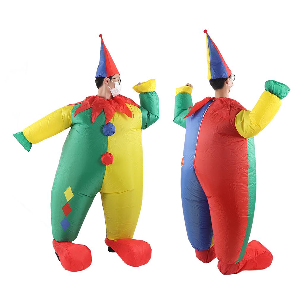 Inflatable Clown Costume for Adult Waterproof Blow Up Funny Joker Costume Jumpsuit for Halloween