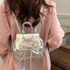 Ballet style bow backpack women's  new handheld small backpack going out shopping travel small schoolbag