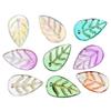10 30pcs/lot Gradient Leaf Shaped Glass Pendant Beads Transparent Spacer Beads For DIY Bracelet Necklace Making Accessories
