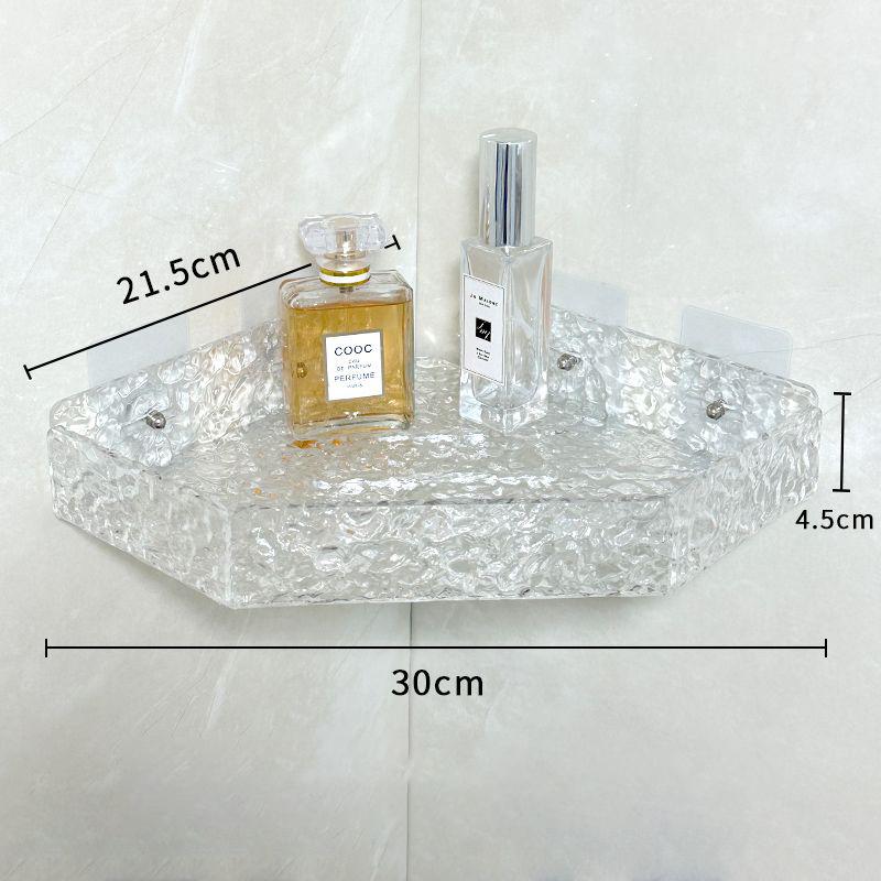 Wall Mounted Acrylic Bathroom Corner Shelf,Acrylic Bathroom Rack,Floating Shower Corner Shelf,Shower Shelf for Storage & Display