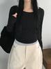 Di Yun Women's Casual Long Sleeve Base Shirt - European & American Style, 2025 Autumn/Winter Collection.