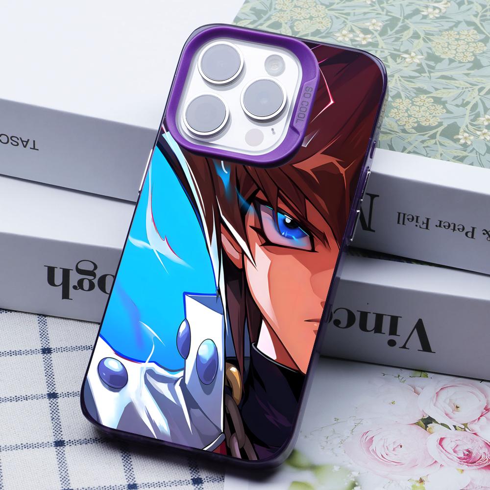 Yugioh Seto Kaiba Phone Case for iPhone 17 16 15 14 13 12 11 X XR XS Air Pro Max Plus Purple Colorful Silver Cover