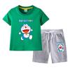 Doraemon Kids' Summer Set: Short-Sleeve T-shirt & Capris for Boys and Girls - Lightweight Casual Two-Piece.