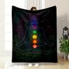 A Meditating Figure with Seven Illuminated Chakras Inside a Lotus Outline. for All Seasons Blanket Lunch Break Throw Gift