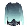 Women's Fashion Round Neck Pullover Top Long Sleeve Tee Printed Sweatshirt