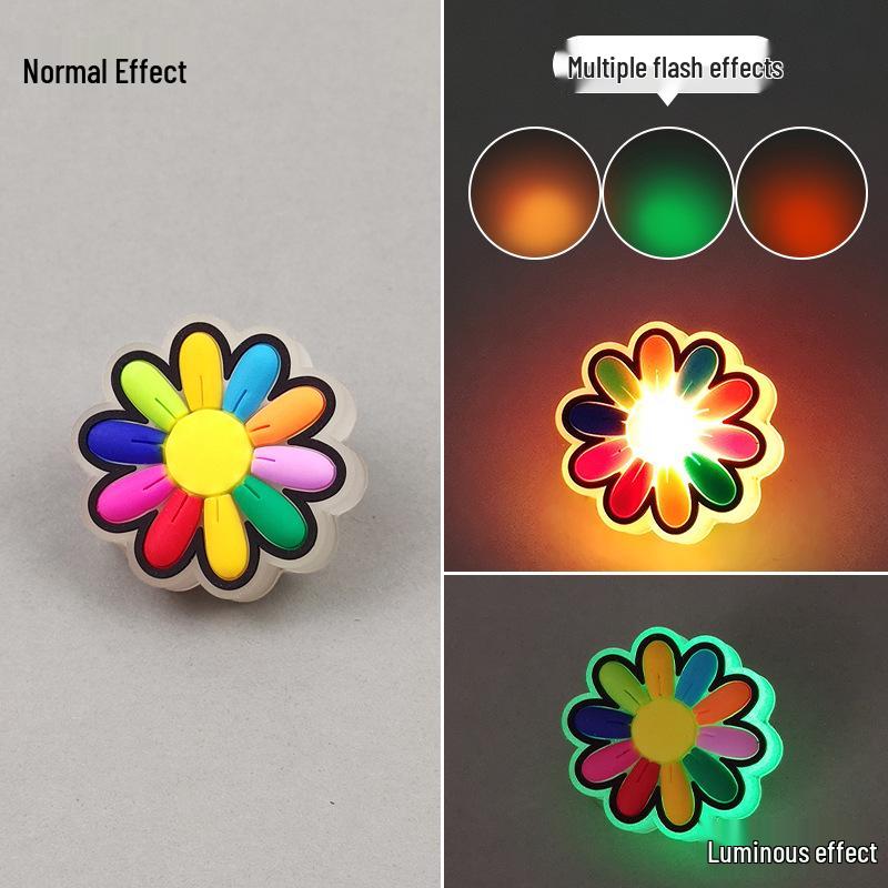 2025 Светодиодные светящиеся шармы для обуви кроксы - Мигающие забавные DIY аксессуары