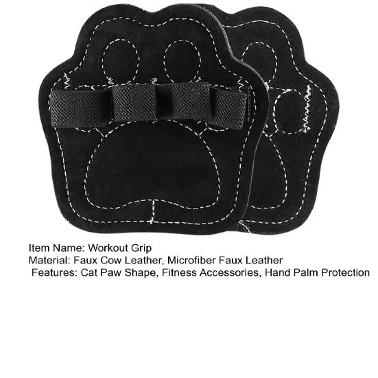 1 Pair Cat Paw 4-Finger Anti-Slip Workout Grips Faux Leather Palm Protection Weight Lifting Dumbbell Deadlift Pull-Up Grippers Gym Training