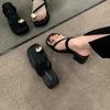 High-heeled Slippers Women's Summer Outer Wear New Thick-soled Beautiful Thick-heeled Exquisite Height-increasing Sandals