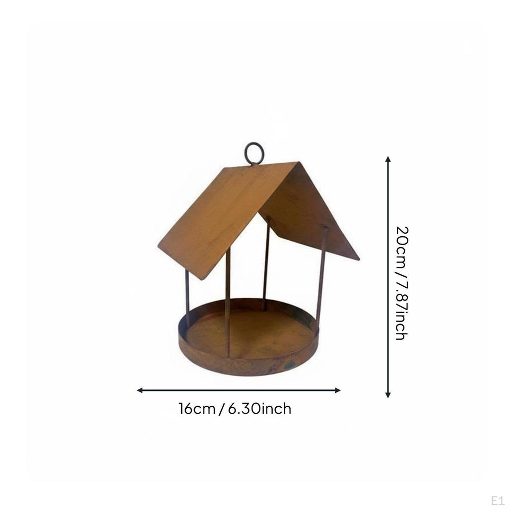 Hanging Bird Feeder Decorative Style Rustic Water Resistant Outdoor Decor for Garden,