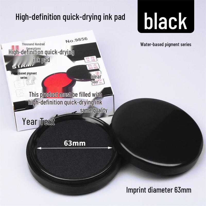 Quick-Dry Dual Ink Pad: Red, Blue & Black - Square & Round Options for Office, Oil & Water-Based Stamping