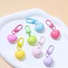 5pcs Anti-lost Love Resin Keychain Colorful Car Keychain Cute Heart Pendant Keyring  Earphone Bag