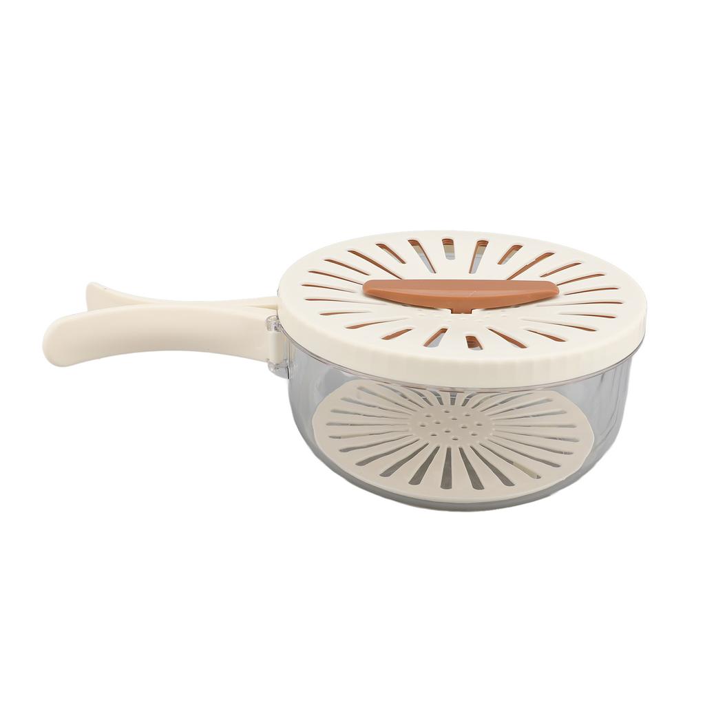 Fruit Vegetable Washing Bowl Thickened Double Layer Multifunctional Draining Bowl with Lid Foldable Handle for Food Storage
