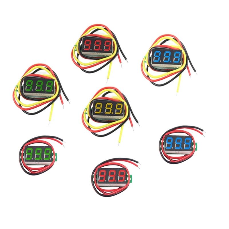 DC 0V-100V 0.28 Inch LED Digital Voltmeter Voltage Meter Volt Detector Monitor Tester Panel Car 12V 24V Red Green Blue Yellow Fuses4