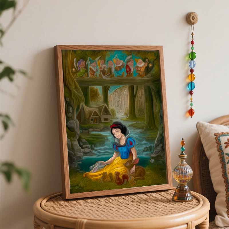 Disney Snow White and Seven Dwarfs Digital Oil Painting Art Kit DIY Handmade Home Decoration Gift