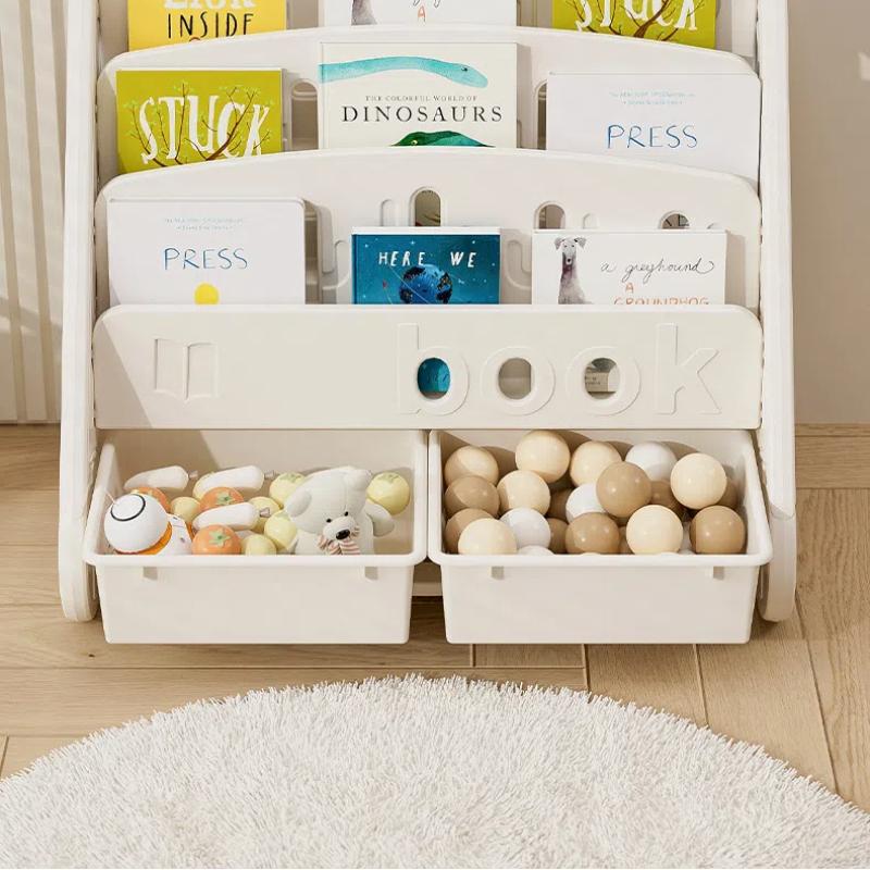 Children's Bookshelf Home Bedroom Children's Picture Books Toy Storage Cabinet Snacks Sundries Organizer Rack Floor Standing