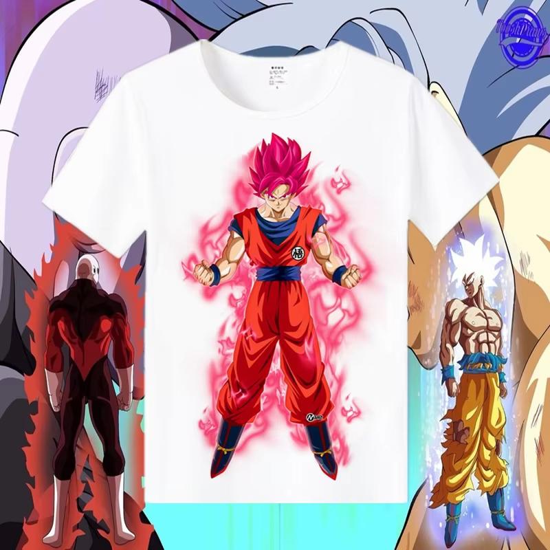 Dragon Ball Animation Derivatives Goku Vegeta Buu Frieza Printed Short Sleeve T-shirt Unisex's and Women's Fashion Cotton Top