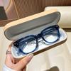Vintage Large Frame Plain Glasses Fashionable Square Frames Premium Feeling Simple HD Anti-Blue Light Glasses Eye Protection