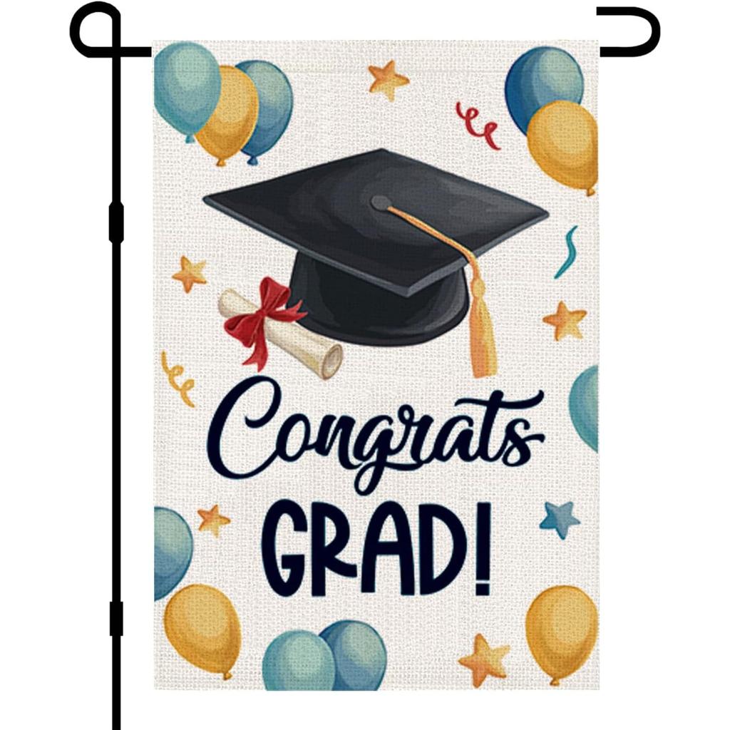 Graduation Garden Flag Graduate Yard Sign Personalized Senior Banner Outdoor Indoor Graduate Yard Flag Decoration for College High School Grad Party C