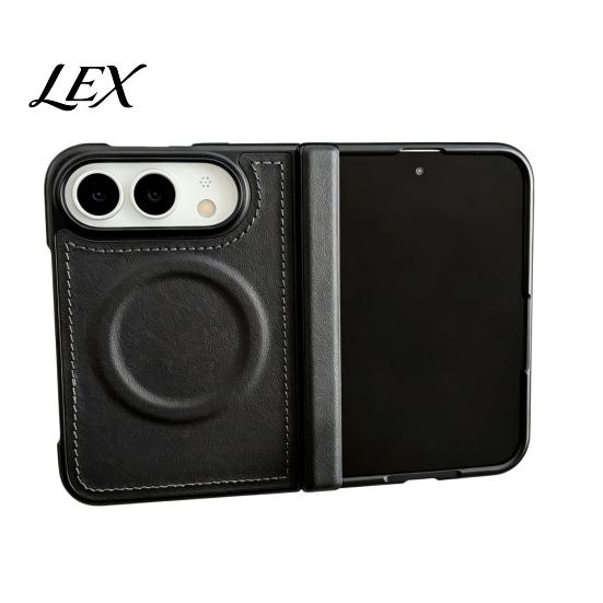 Wireless Charging Compatible Case Magnetic for IPhone 18, Faux Leather Phone Cover with Hinge Soft Hard Hybrid Protection, Full Body Shockproof
