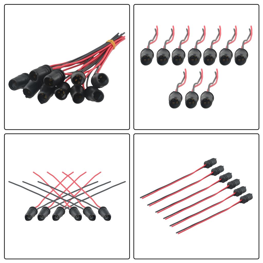 10Pcs T10 W5W- Car Wedge Lights Bulb Socket Connector Holder Extension LED Lamp Bulb Base Holder For T10 Round Sockets
