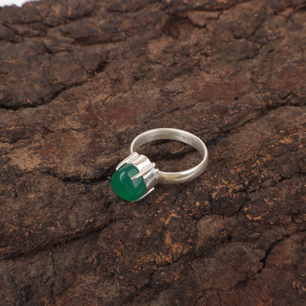 Green Onyx Stone 925 Sterling Silver Statement Cocktail Best Friend Gift Ring RR-43-21