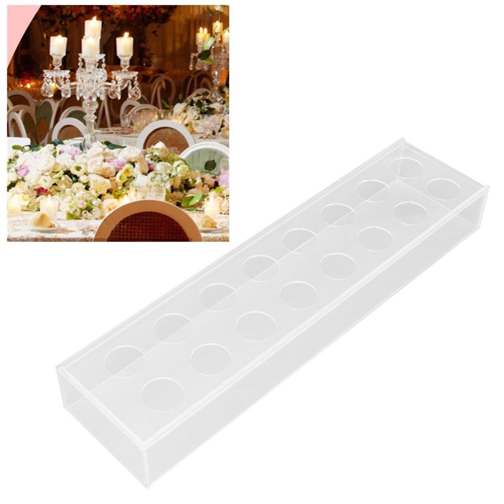 Rectangular Floral Centerpiece Clear Acrylic Flower Vase for Dining Table Wedding Party Home