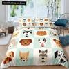 Cartoon Bulldog King Queen Duvet Cover Shar Pei Pup Dog Bedding Set Lovely Pet Puppy Doggy Quilt Cover Polyester Comforter Cover