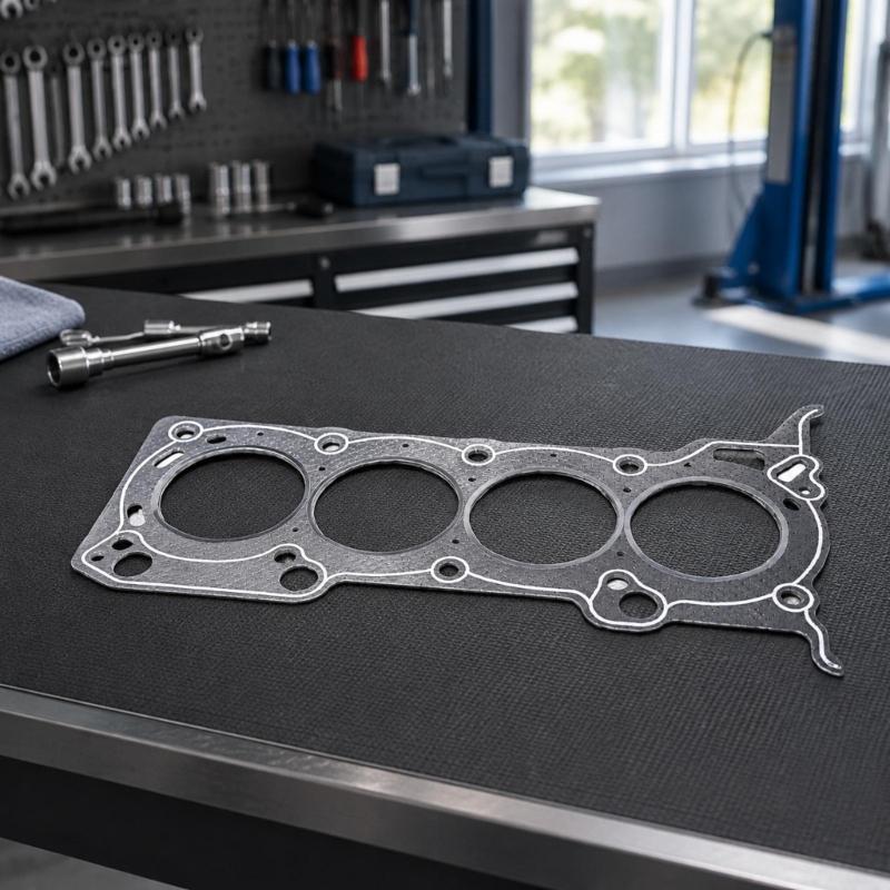 Engine Head Gasket MN195370 for 4A9‑Series, Replacement with Four Large Openings & Multiple Smaller Perimeter & Internal Passages for Repair Work