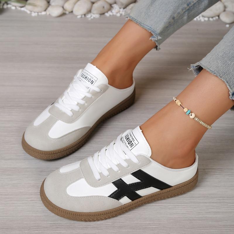 Women's Summer Flat Lightweight Casual Board Shoes, Training Style Slip-On Sports Footwear, Available In Large Sizes.