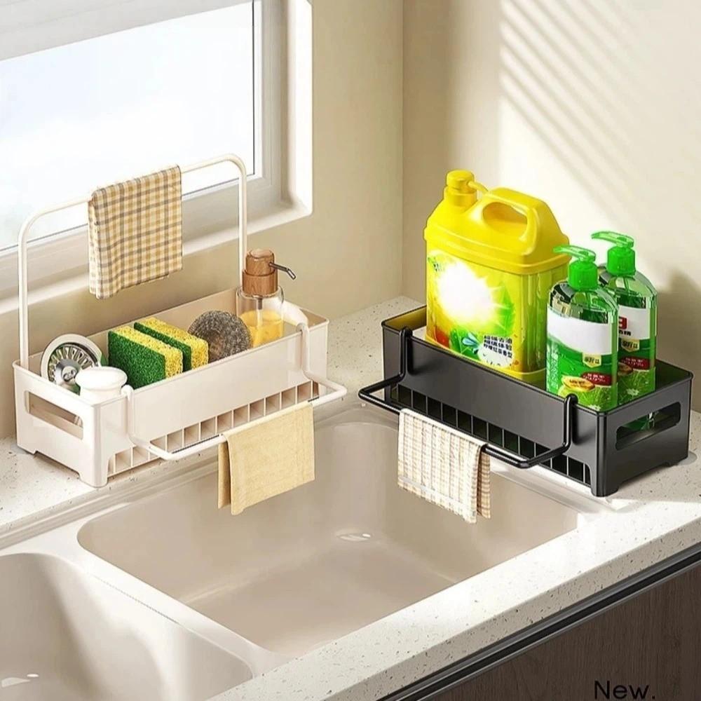Easy to Clean Multi-Use Drain Rack Space-Efficient Sink Storage Tray Kitchen Sink Rack  Home Use